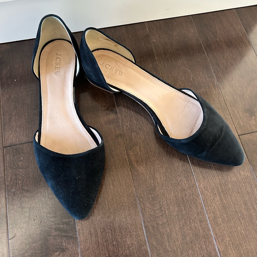 J Crew suede d’orsay flats